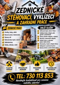 Zednické, stěhovací, vyklízecí a zahradní práce